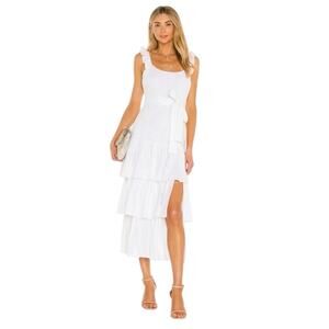 NWT LIKELY Dress White Bridal Beachy Bachelorette Tiered Coquette Boho Sz 12